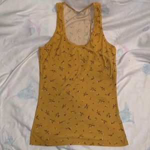Honey mustard yellow flower tank top. Ardene. Worn a few times, great condition